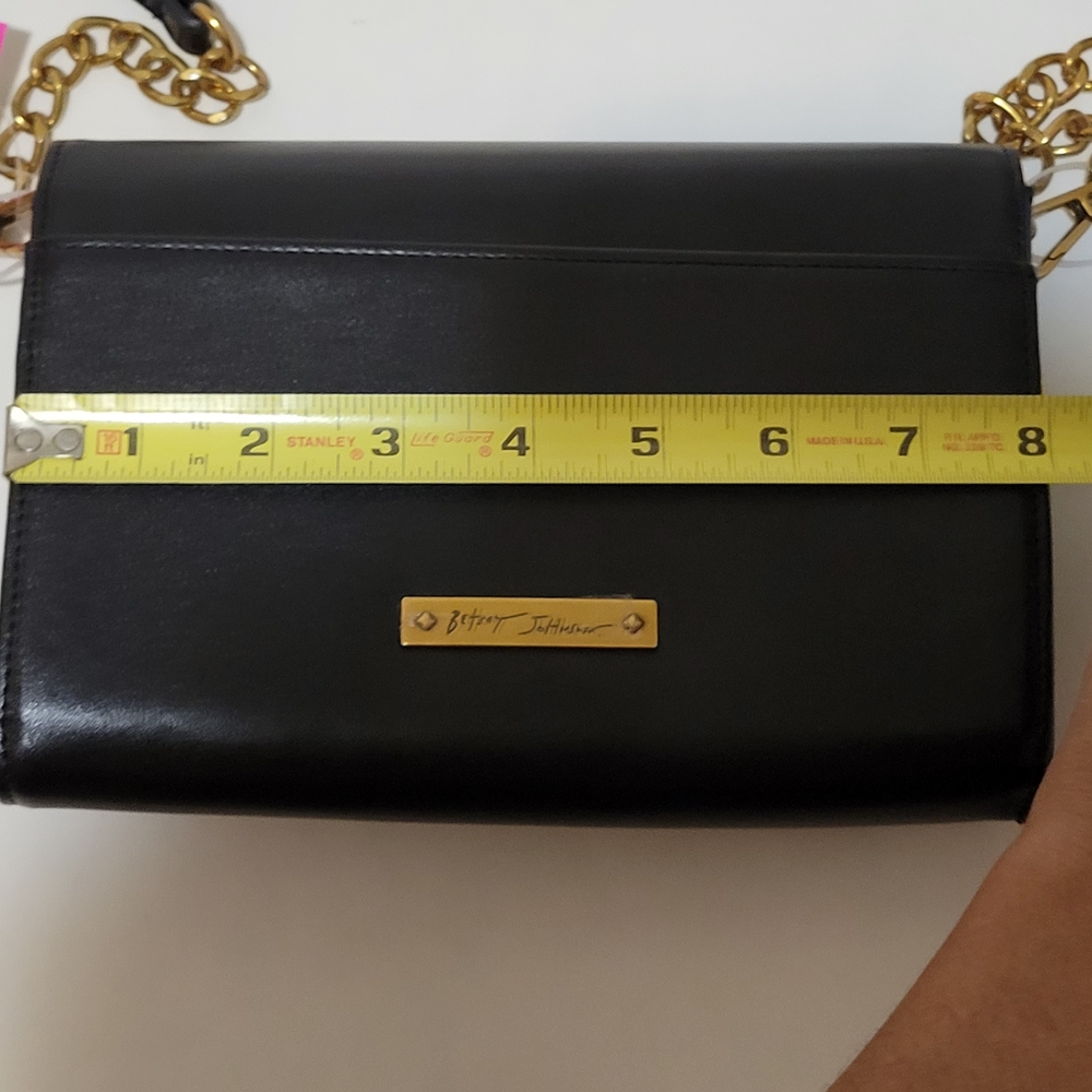 Black and Gold Embellished Betsey Johnson Crossbody Bag - Picture 6 of 8